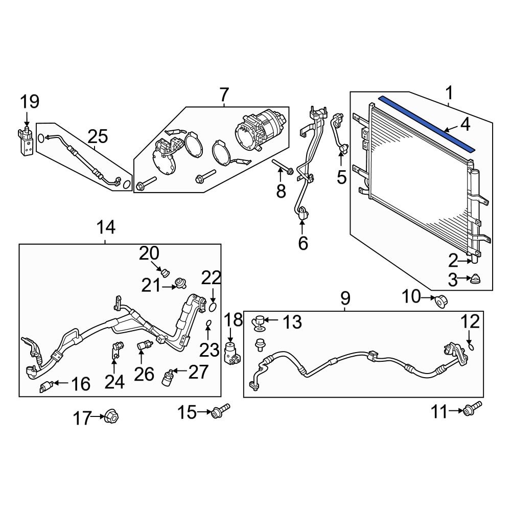 Kia OE 97798G7000 Upper A/C Condenser Seal