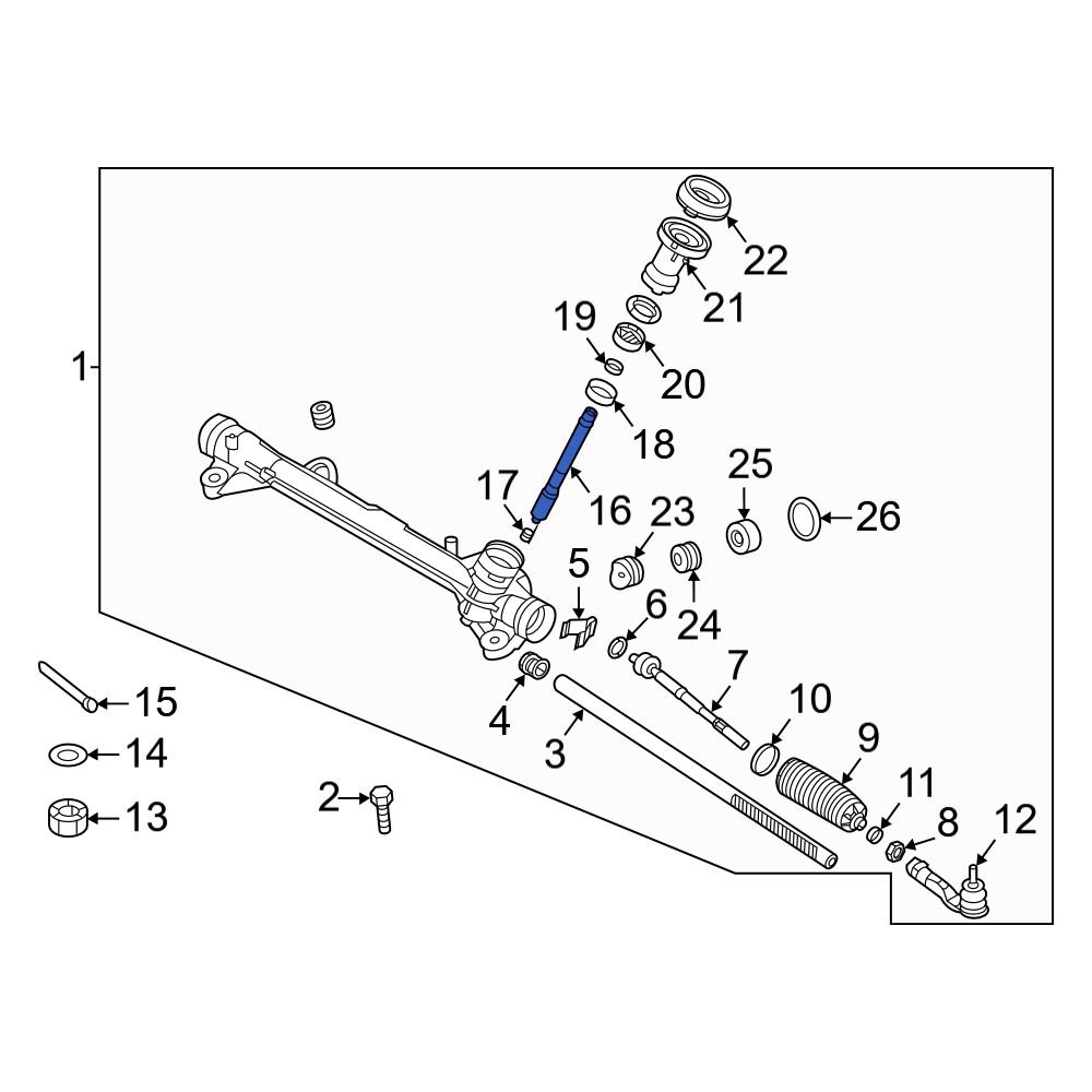 Kia OE 56512G3001 Front Rack And Pinion Steering Pinion Shaft