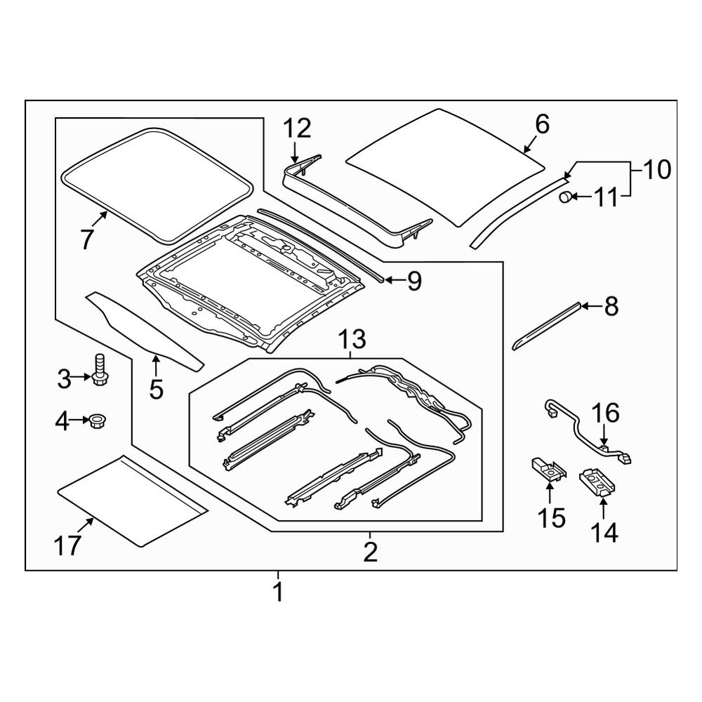 Kia OE 81600J5000TWK Sunroof Assembly