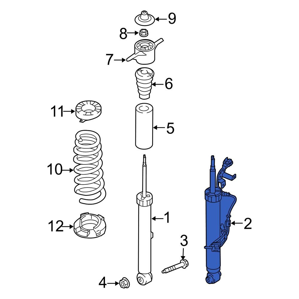 Kia OE 55308J5450 Rear Right Suspension Shock Absorber