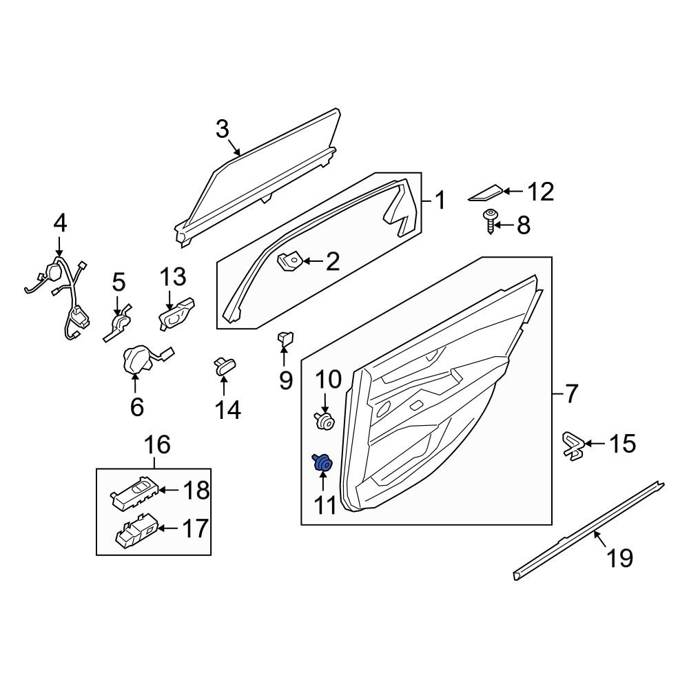Kia OE 823152W000 - Liftgate Trim Scuff Plate Clip