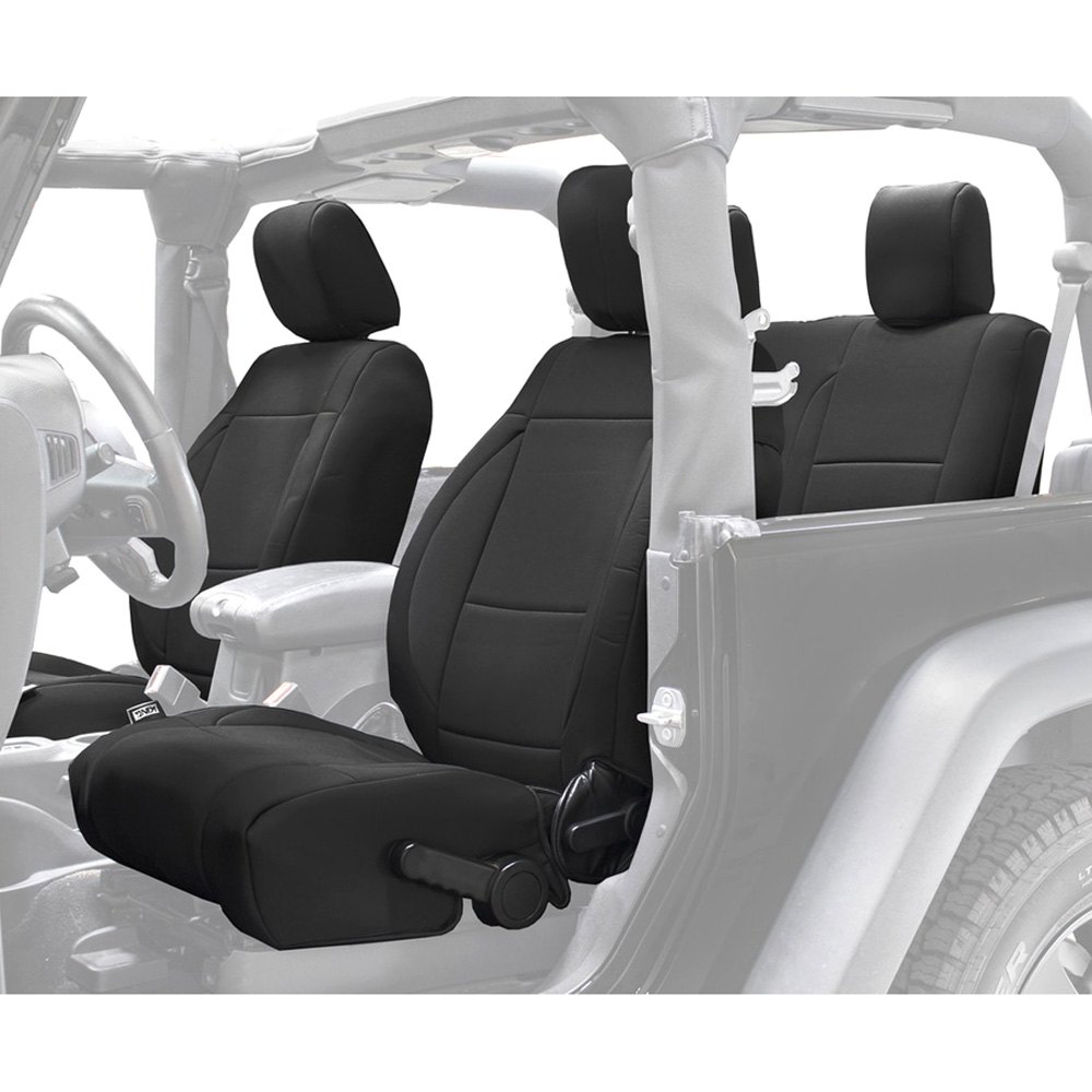 King 4wd® 11010101 1st And 2nd Row Premium Neoprene Black Seat Cover Set 