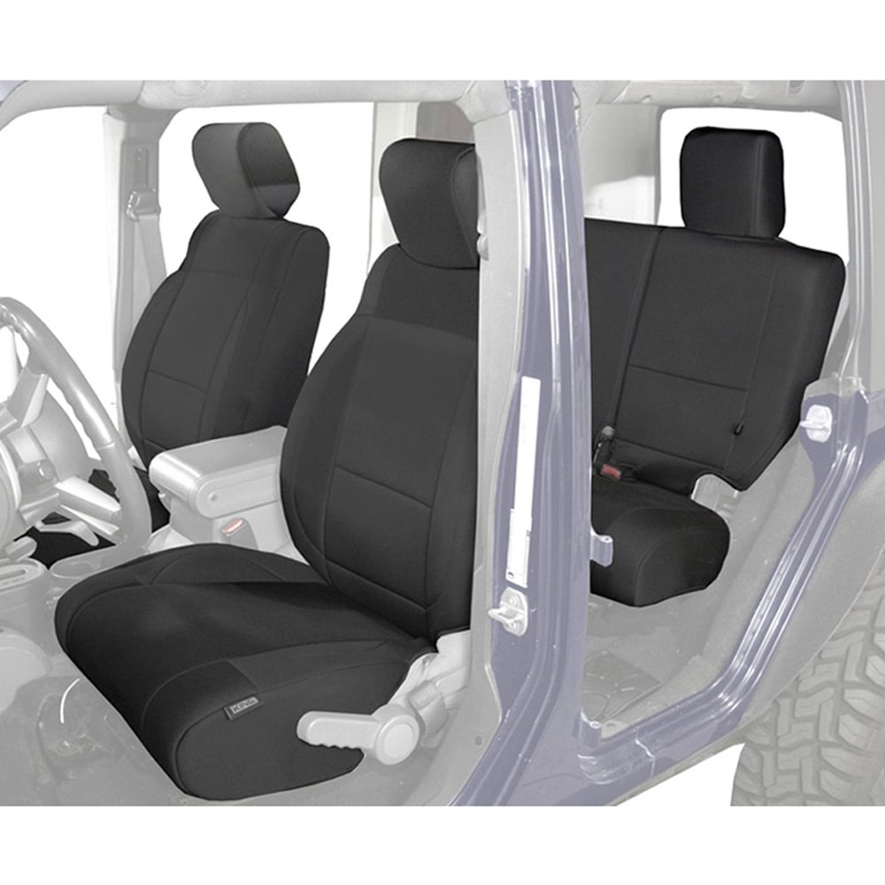 King 4WD® 11010501 1st & 2nd Row Premium Neoprene Black Seat Cover Set