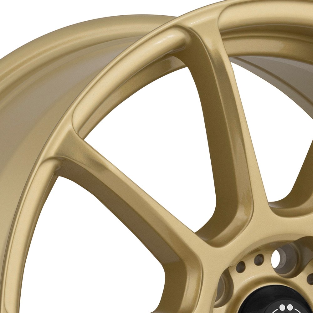 17 x 7.5 inches /5 x 100 mm, 45 mm Offset Konig RUNLITE Gold Wheel with Painted Finish 
