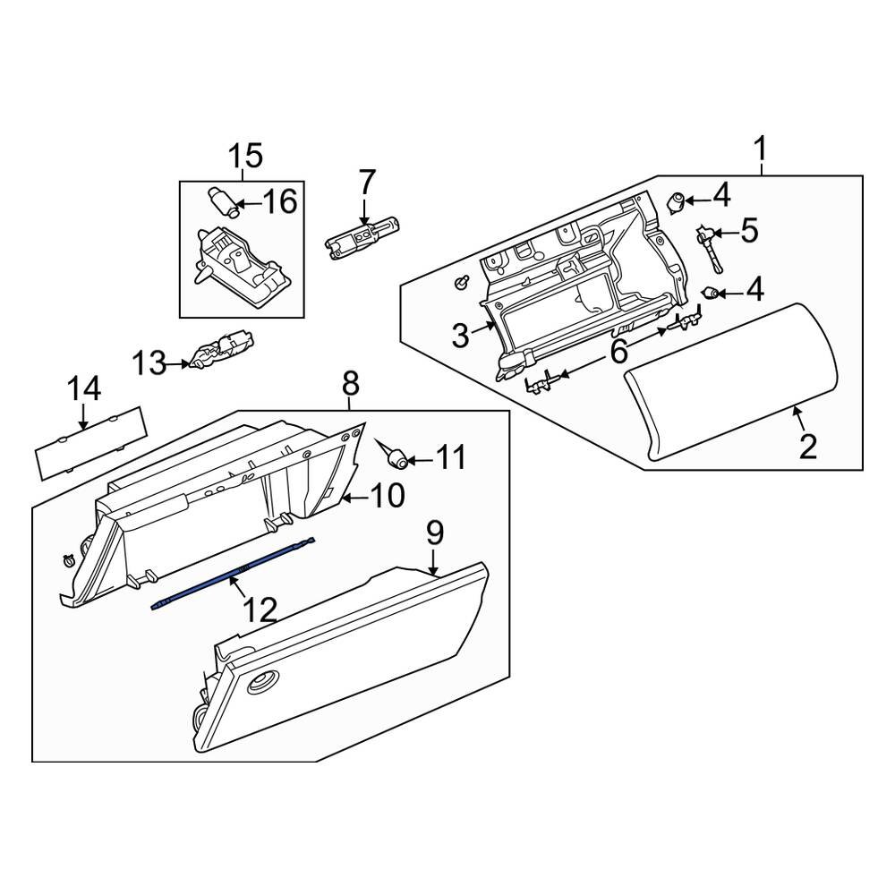 Land Rover OE FFY500030 Front Upper Glove Box Door Hinge