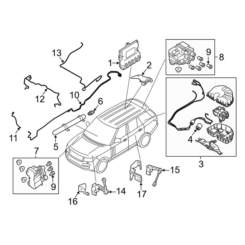 Land Rover OE LR045736 Air Suspension Compressor Line