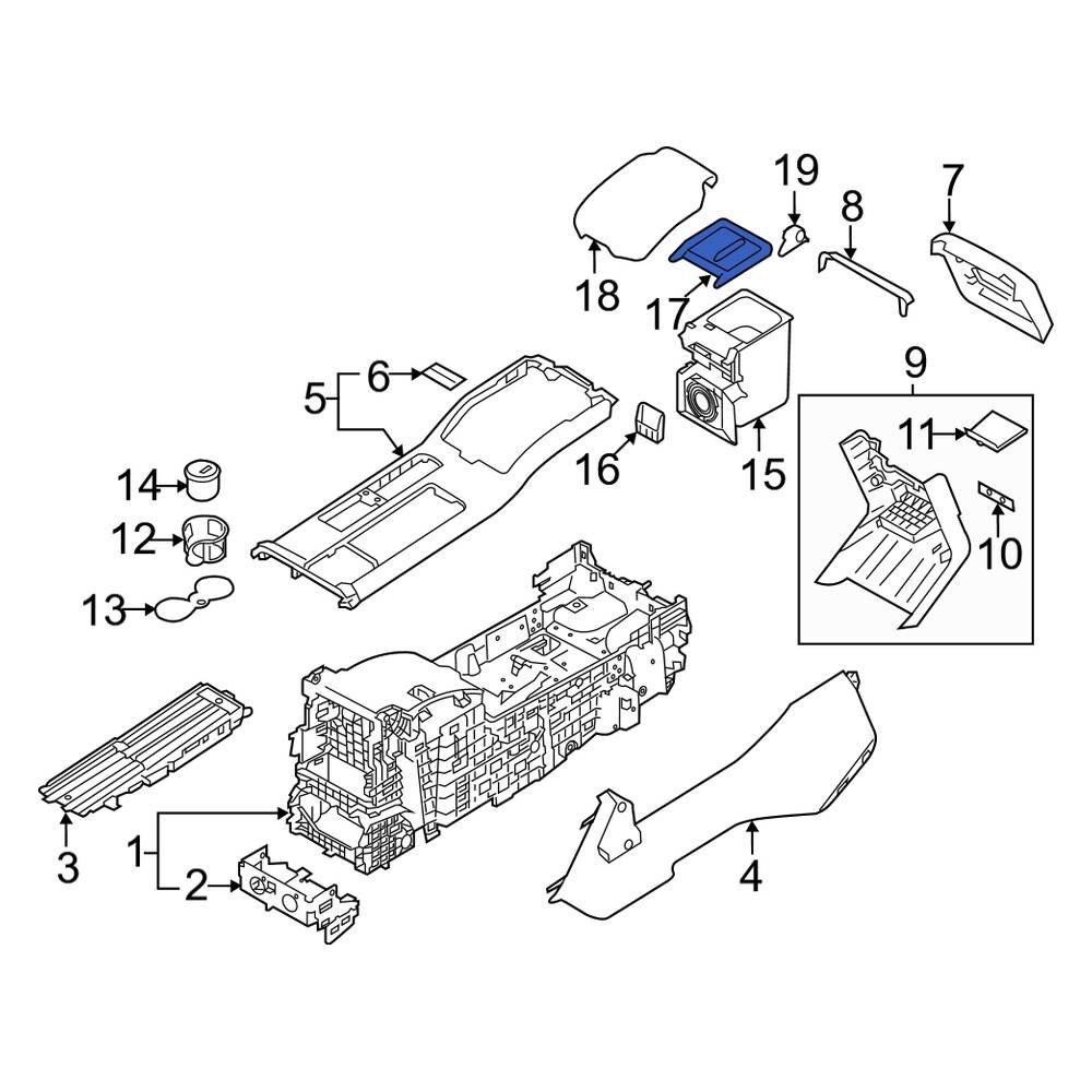 Land Rover OE LR055829 - Rear Console Tray