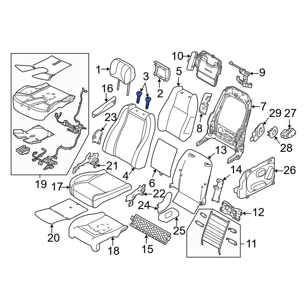 Land Rover OE LR039427 Rear Right Headrest Guide