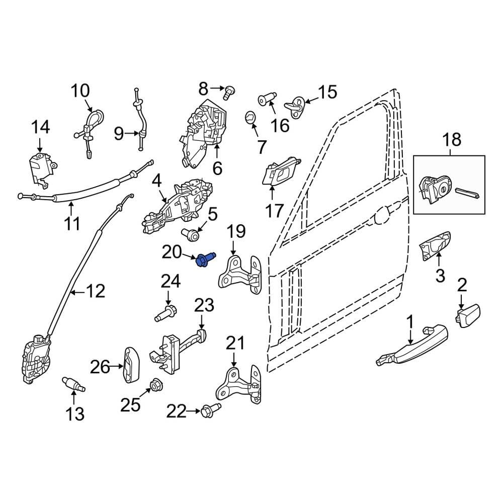 Land Rover Oe Lr025399 Rear Lower Door Hinge Bolt 6505