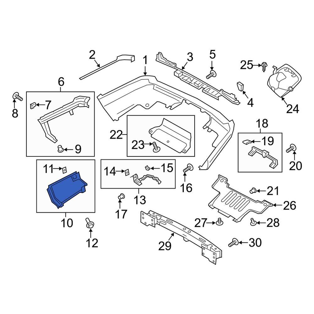 Land Rover OE LR116803 Rear Right Bumper Cover Heat Shield