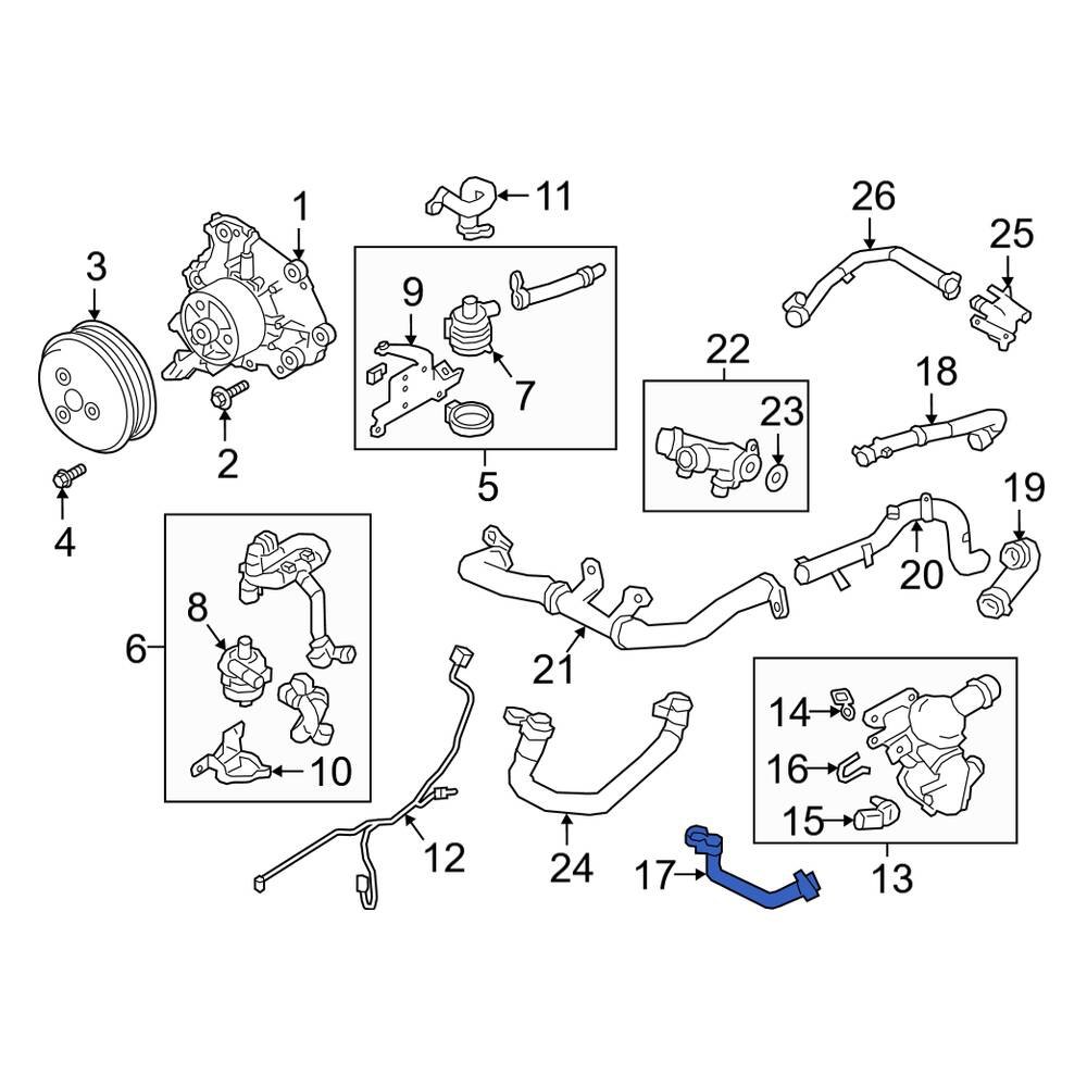 Land Rover OE LR093484 Engine Coolant Bypass Hose