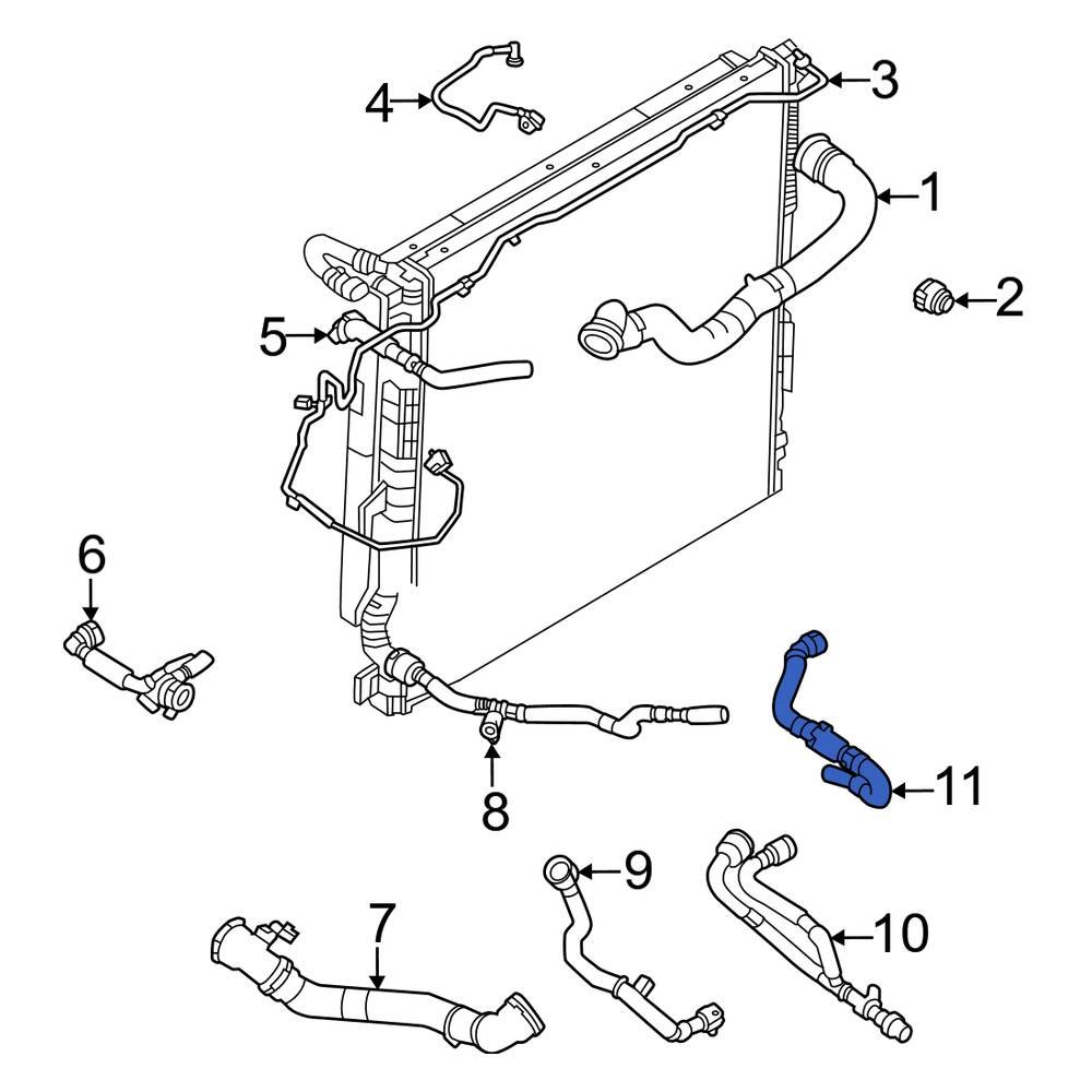 Land Rover OE LR121446 Engine Coolant Bypass Hose