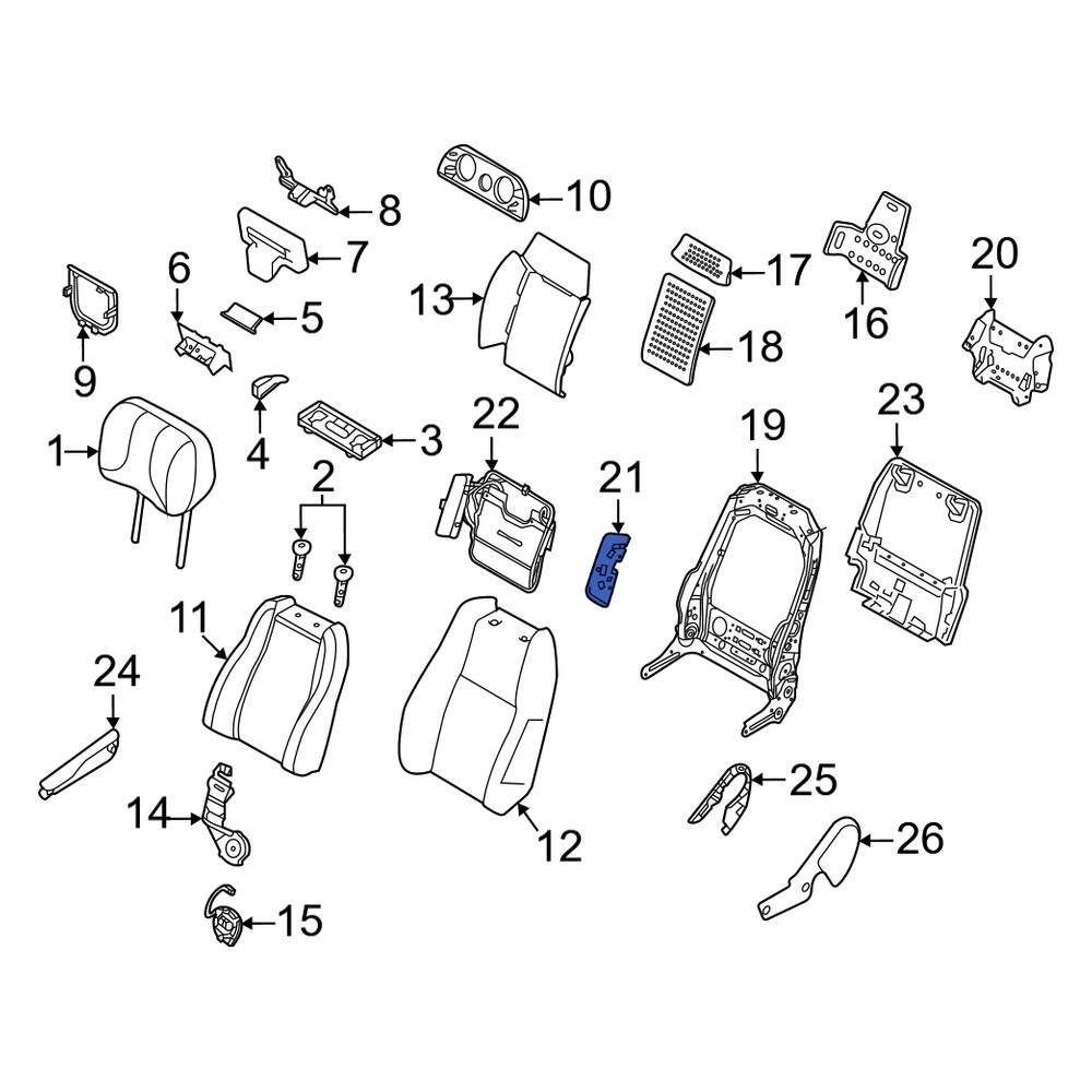 Land Rover OE LR101129 Right Seat Back Panel Bracket