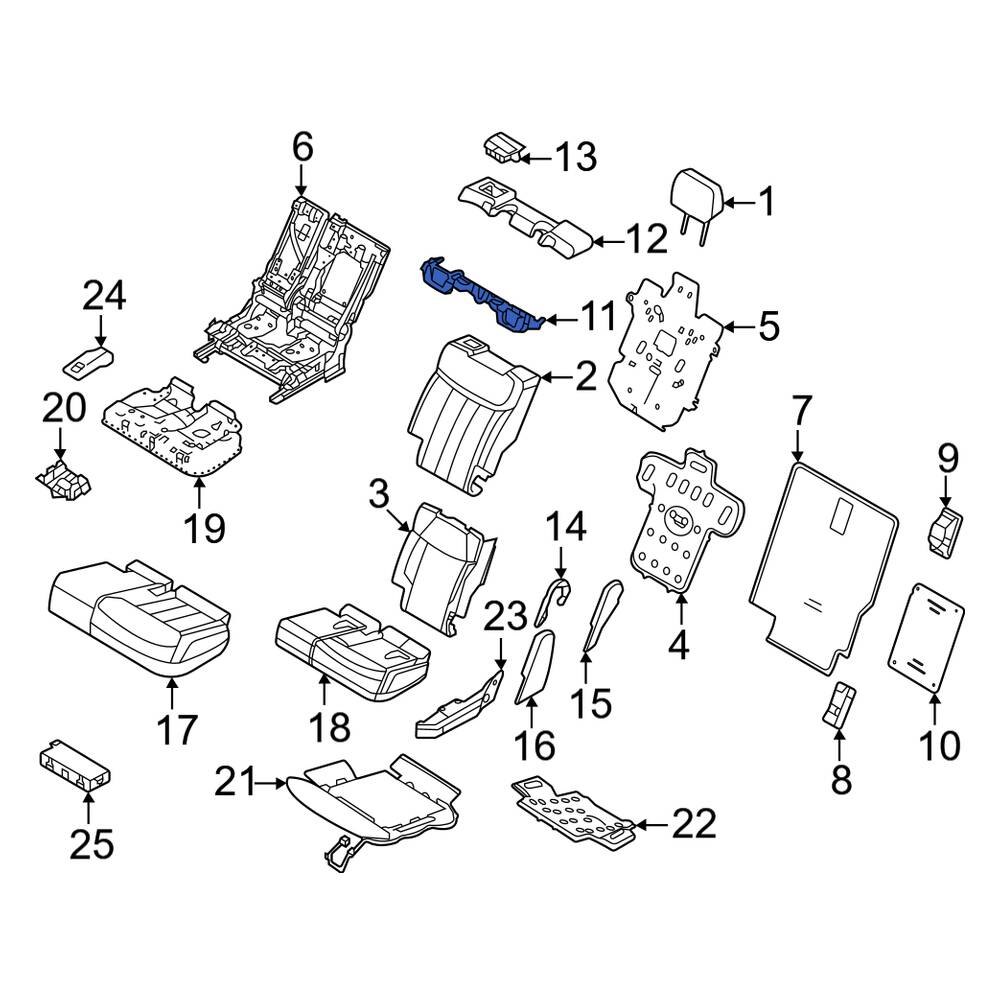 Land Rover OE LR154085 Center Left Outer Headrest Guide