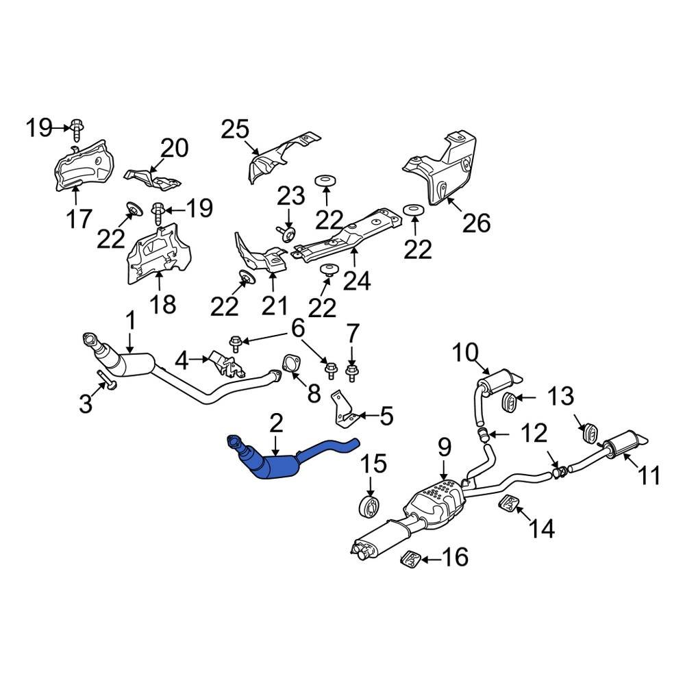 Land Rover OE WCD500452 Left Catalytic Converter