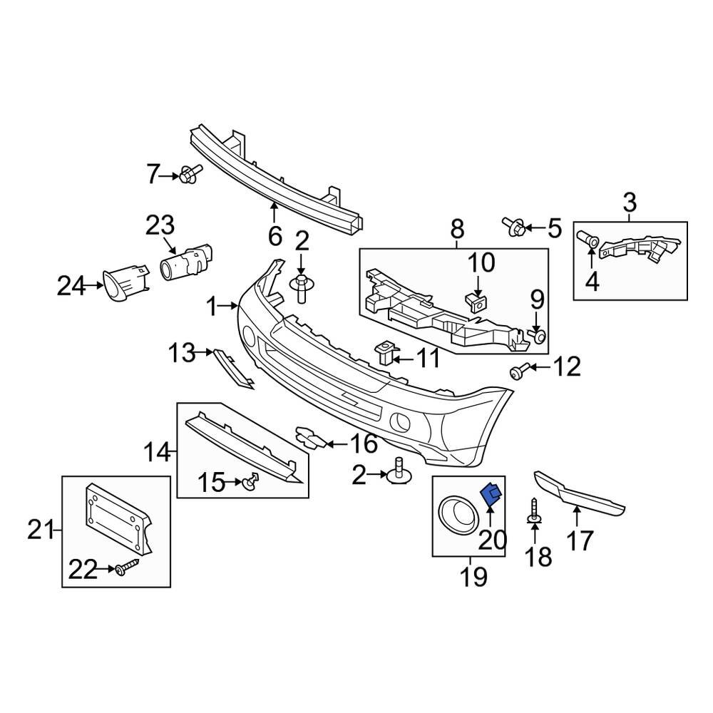 Land Rover OE DPL500010 Fog Light Trim Clip
