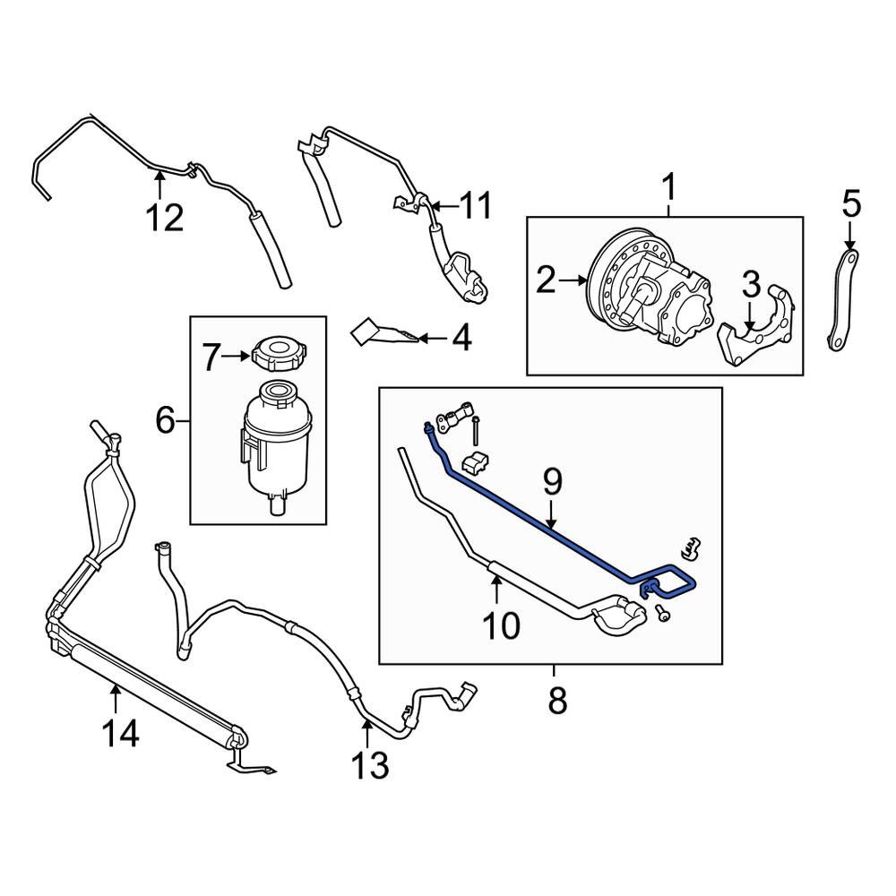 Land Rover OE LR014409 - Power Steering Pressure Hose