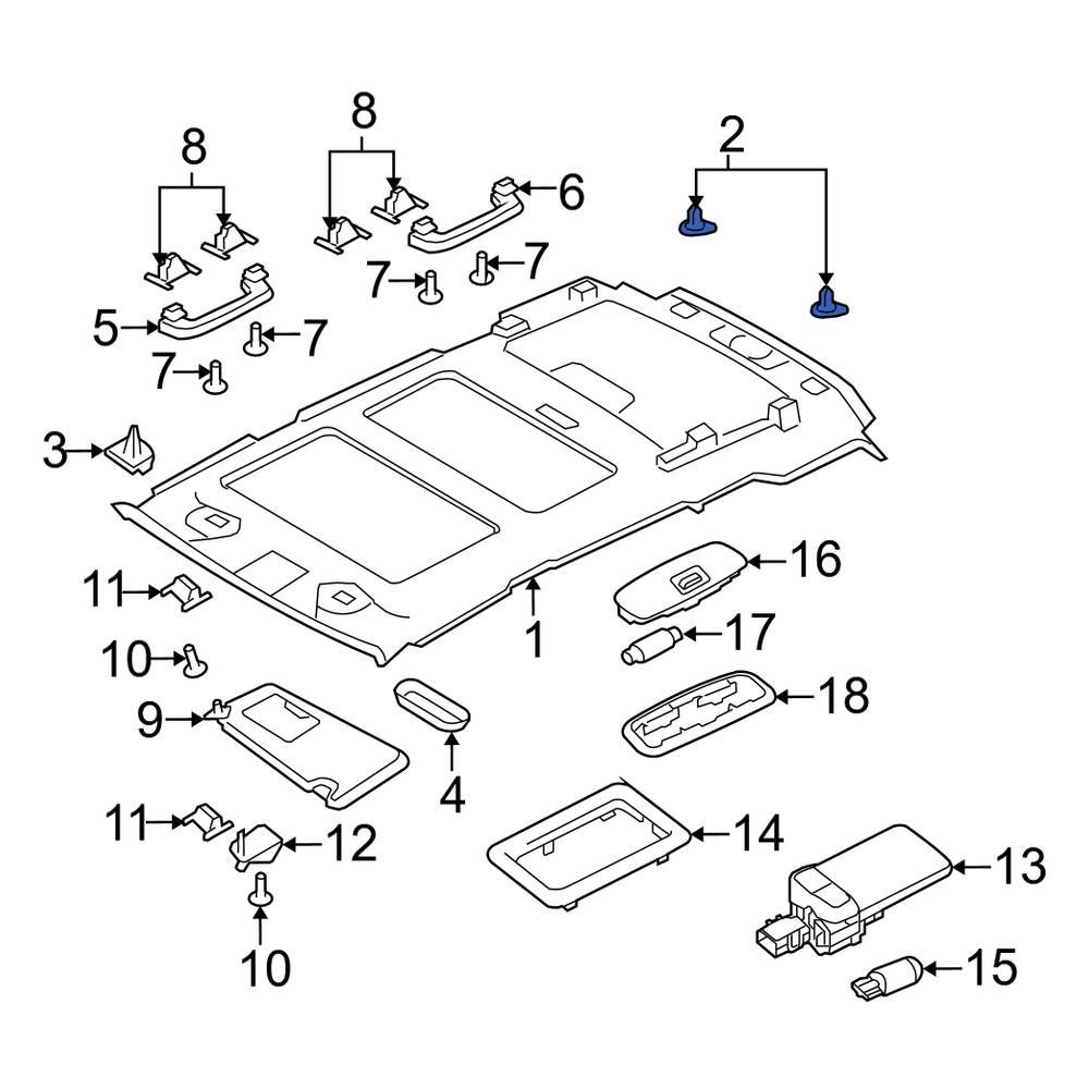 Land Rover OE LR078366 - Headliner Clip