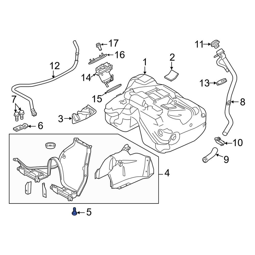 Land Rover OE RYG501020 Fuel Tank Strap Bolt