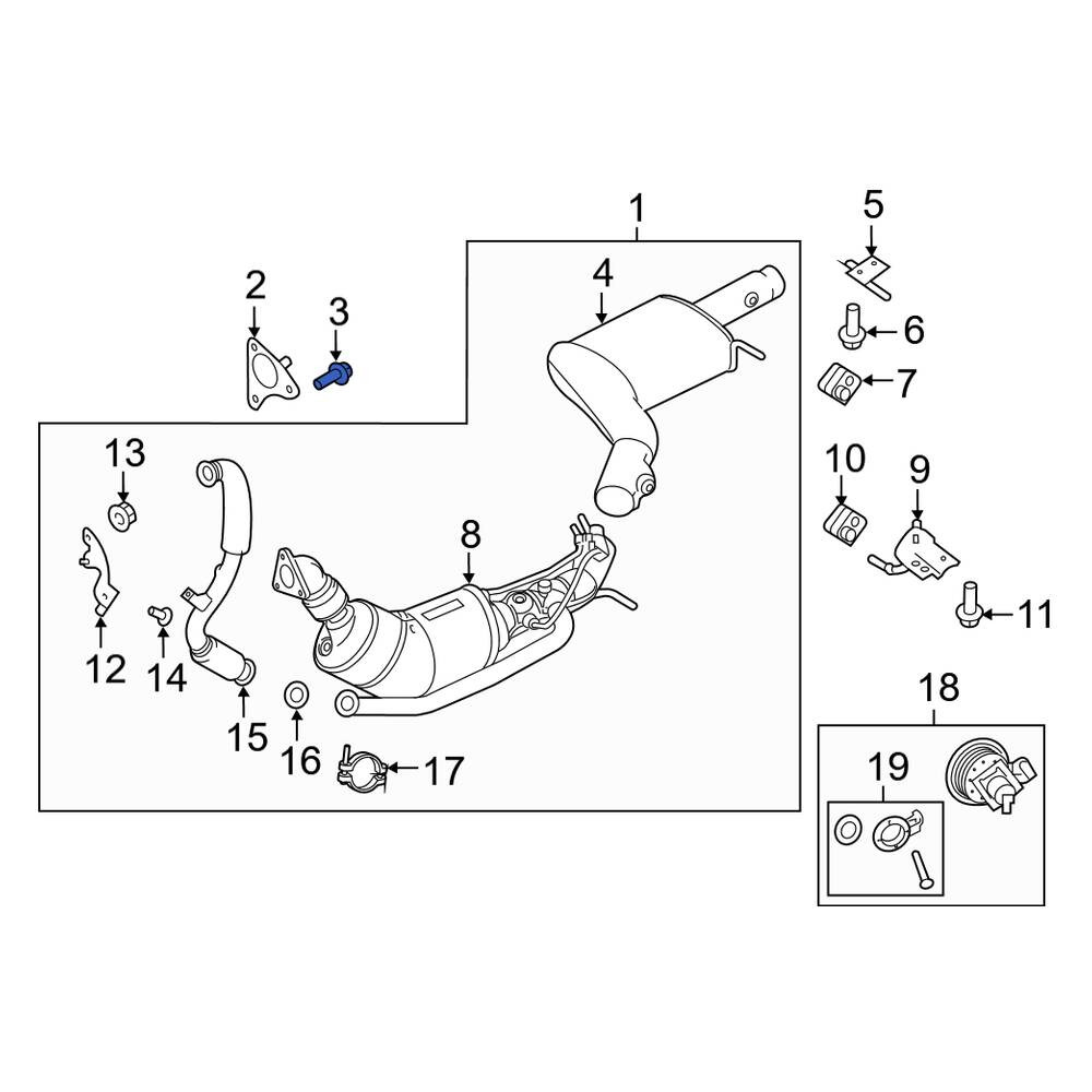 Land Rover OE WYP000025 Catalytic Converter Bolt