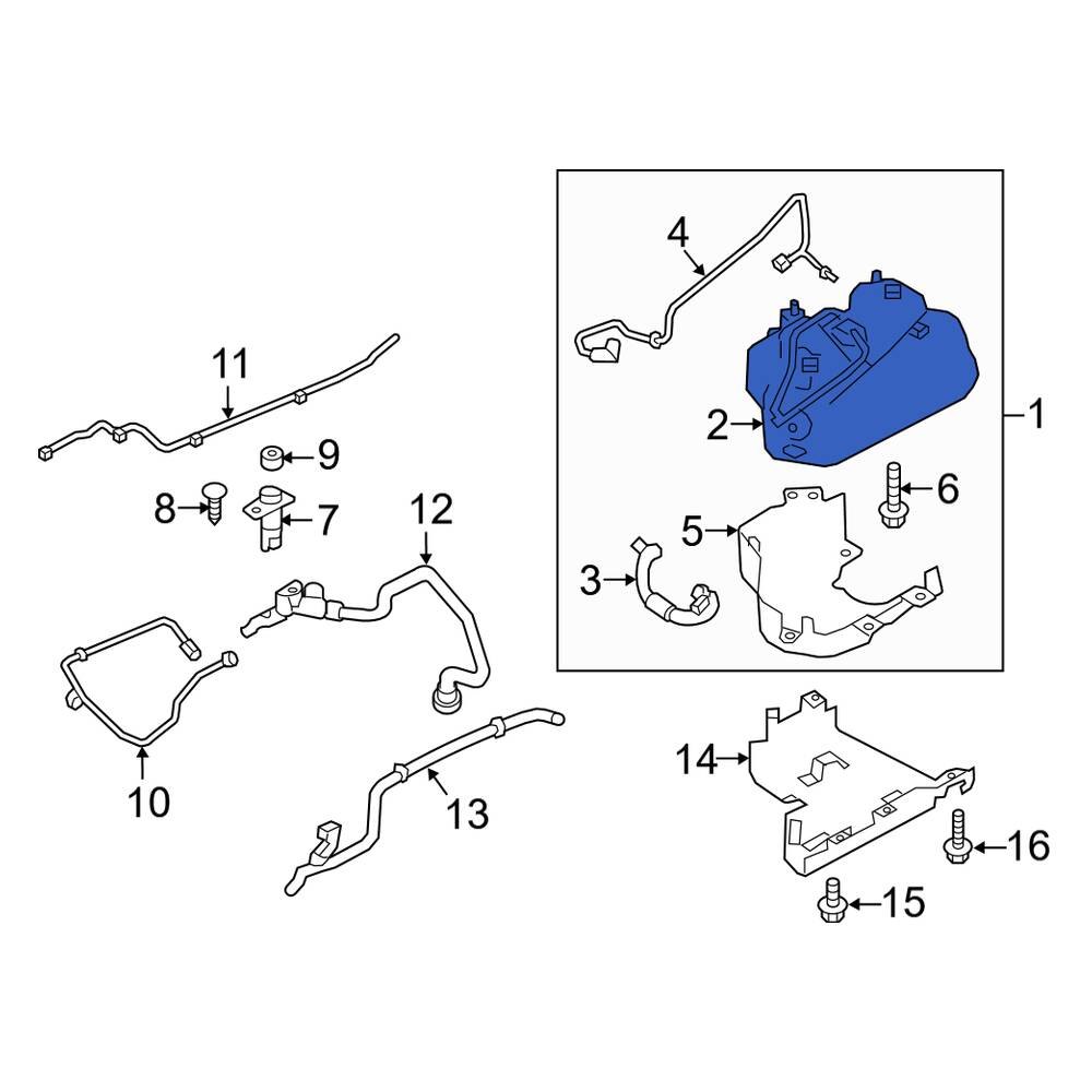 Land Rover OE LR160433 Diesel Exhaust Fluid (DEF) Tank