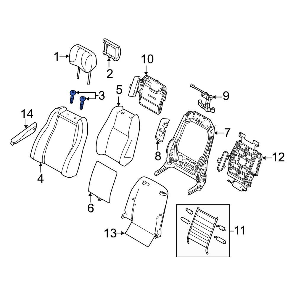 Land Rover OE LR039423 Rear Left Headrest Guide