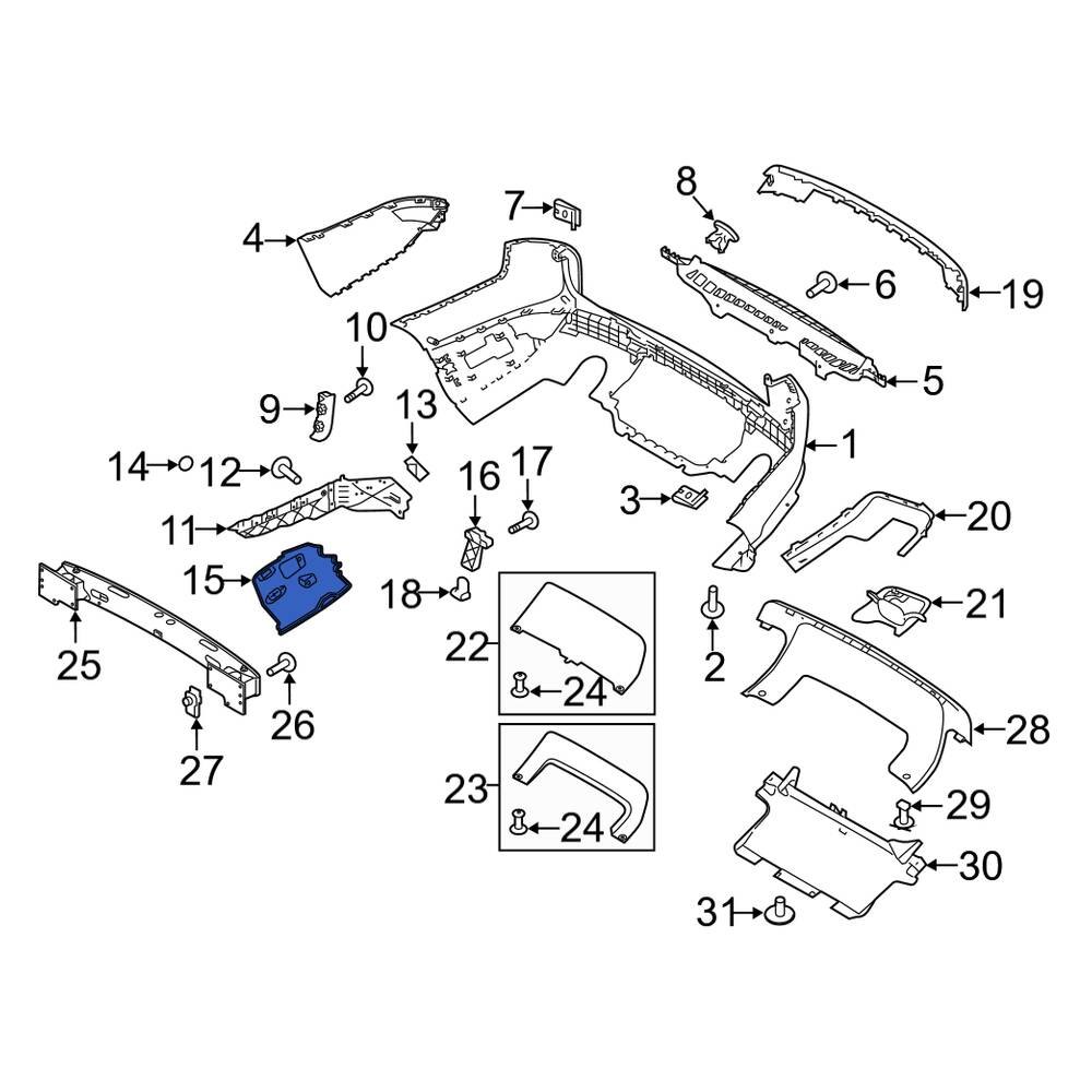 Land Rover OE LR105922 - Rear Right Bumper Cover Heat Shield