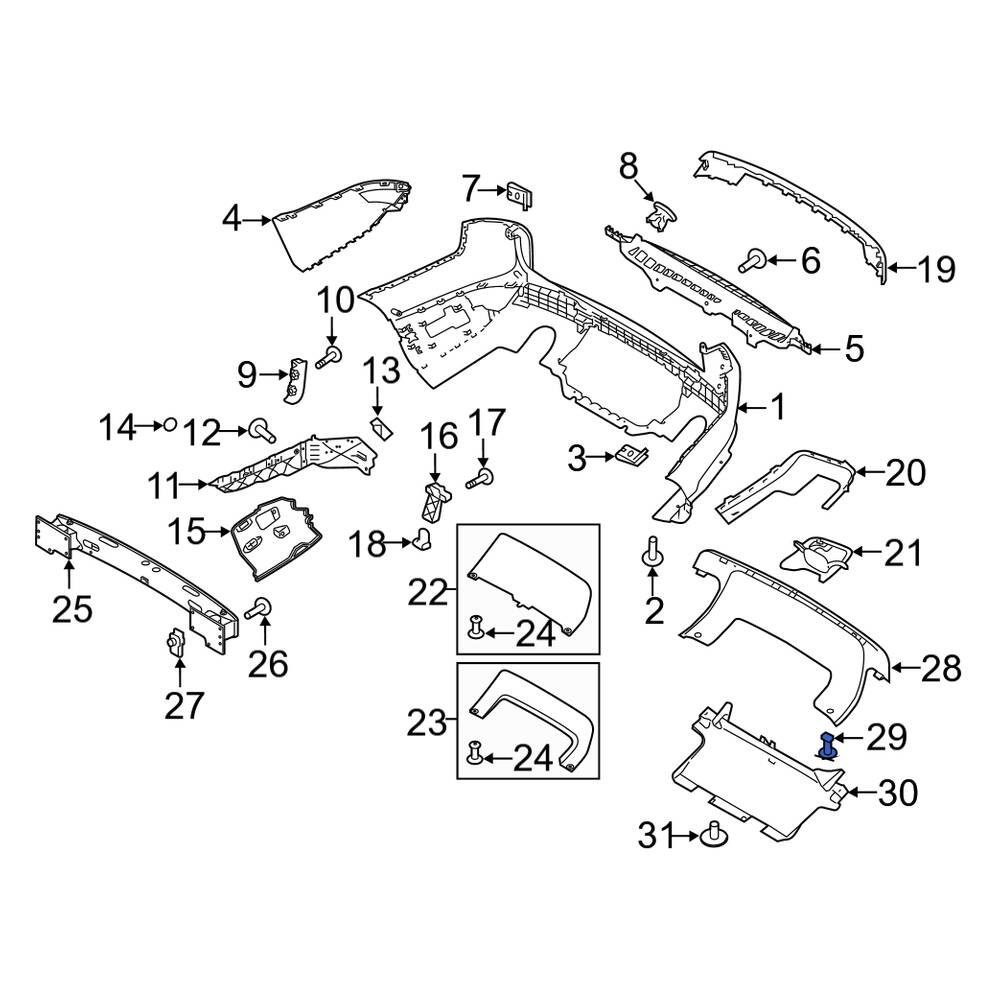 Land Rover OE LR012844 - Valance Panel Clip