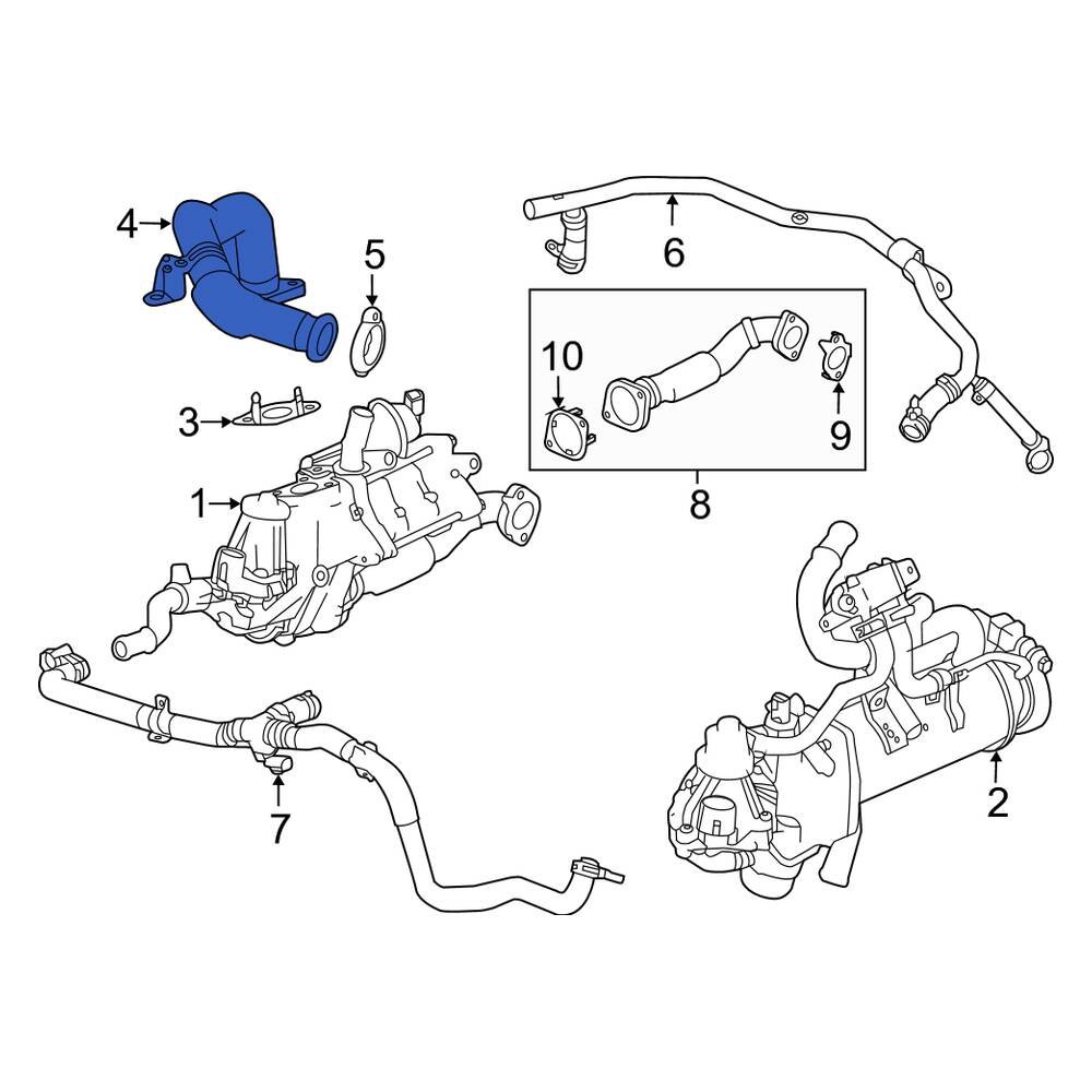 Land Rover OE LR063127 Exhaust Gas Recirculation (EGR) Tube