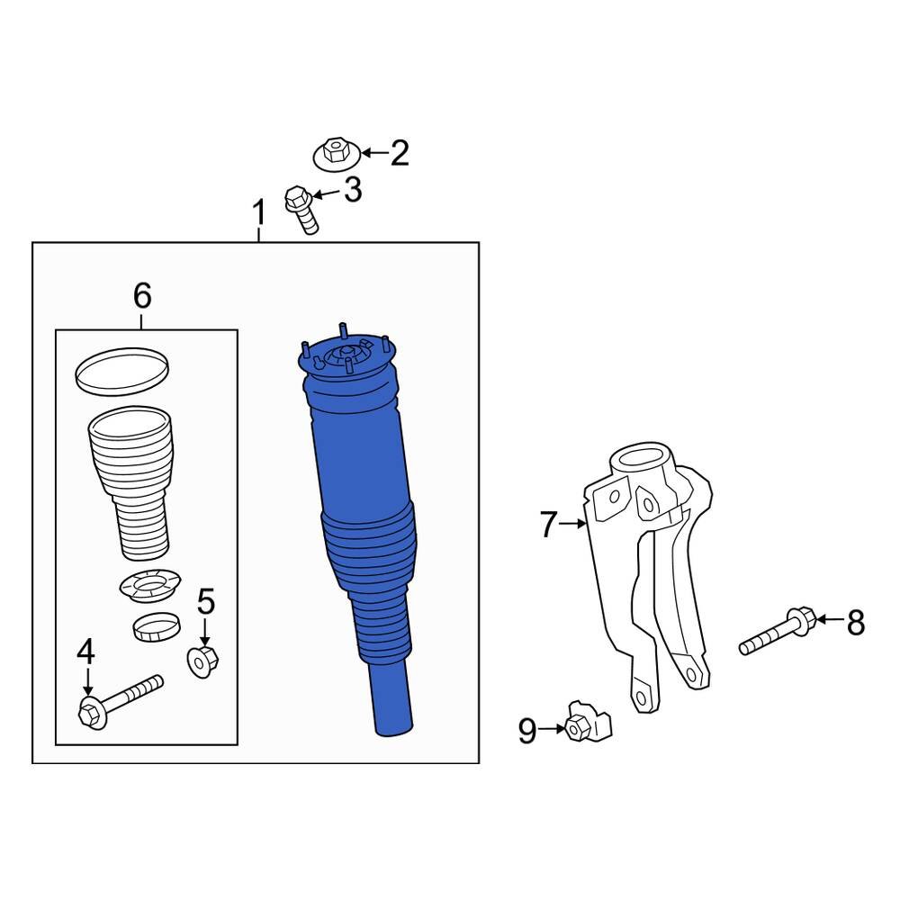 Land Rover OE LR087093 Front Left Suspension Strut and Coil Spring
