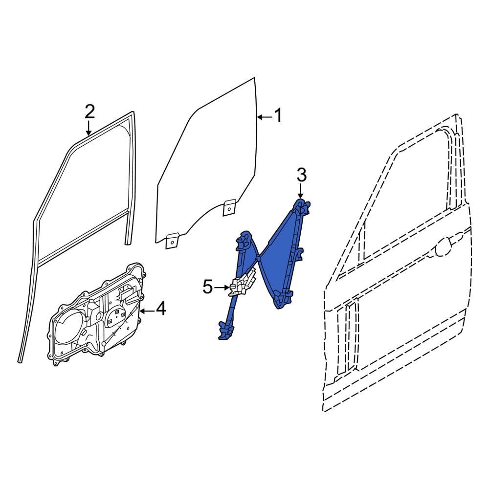 Land Rover OE LR153951 Front Right Power Window Motor and Regulator