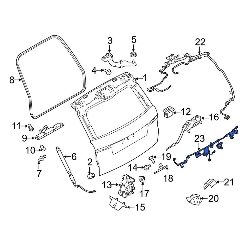 Land Rover OE LR120668 Rear Tailgate Wiring Harness