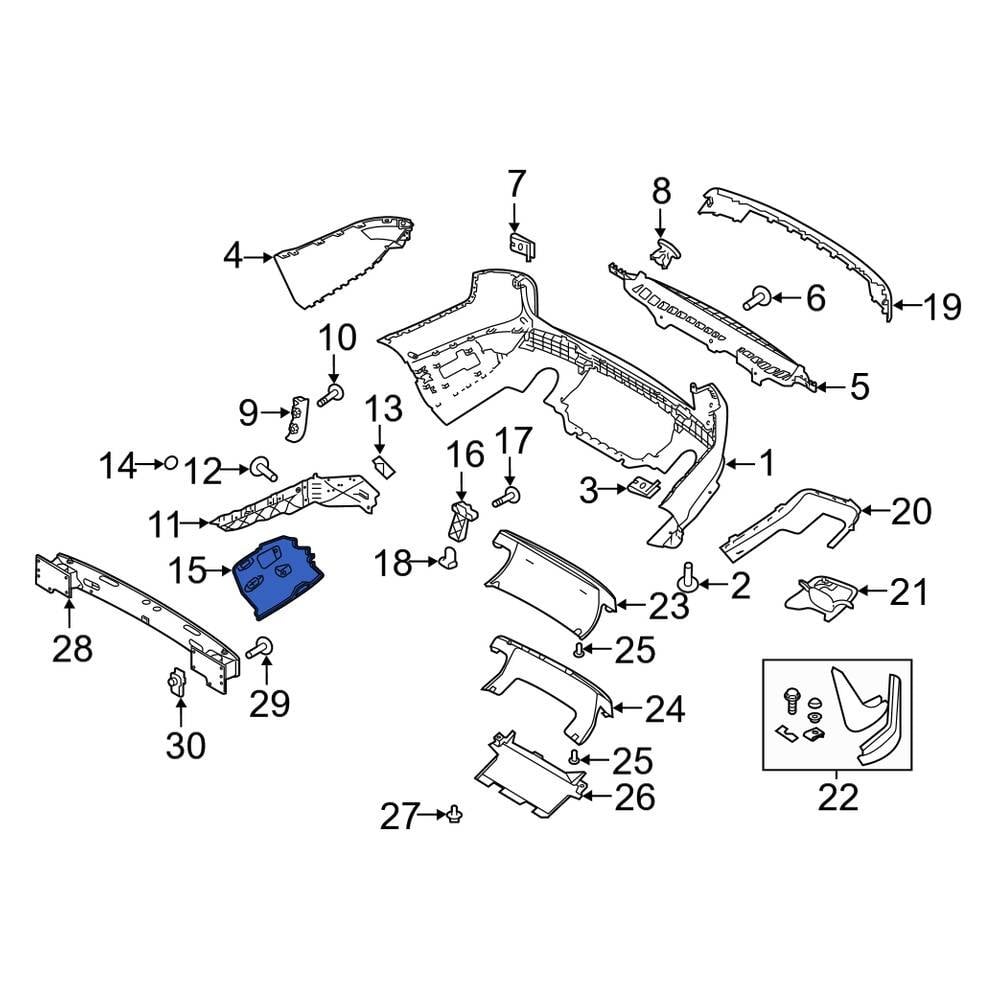 Land Rover OE LR105922 - Rear Right Bumper Cover Heat Shield