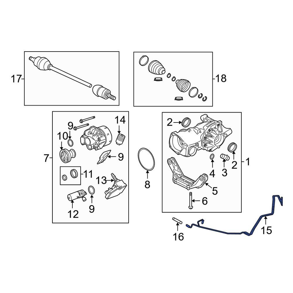Land Rover OE LR025339 Rear Differential Vent Hose