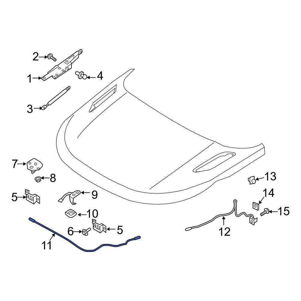 Land Rover OE LR117458 - Front Hood Release Cable