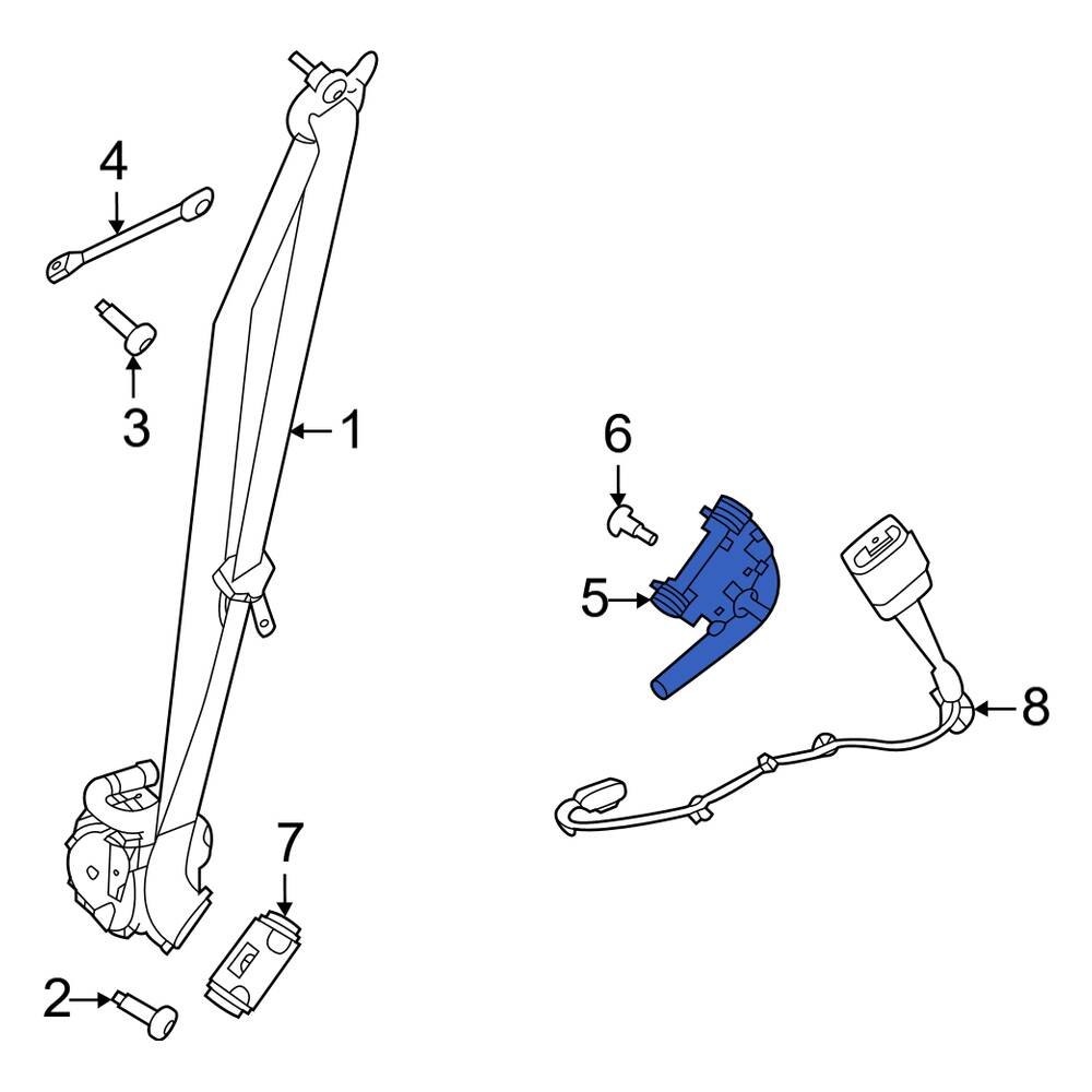 Land Rover OE LR122723 Front Left Seat Belt Pretensioner