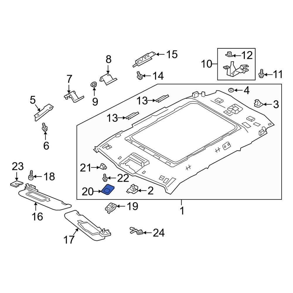 Land Rover OE LR027710 - Sun Visor Spacer