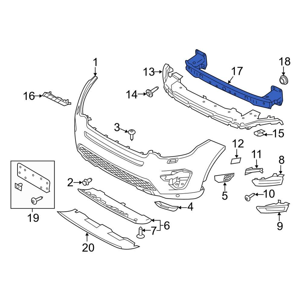 Land Rover OE LR059013 - Front Bumper Impact Bar