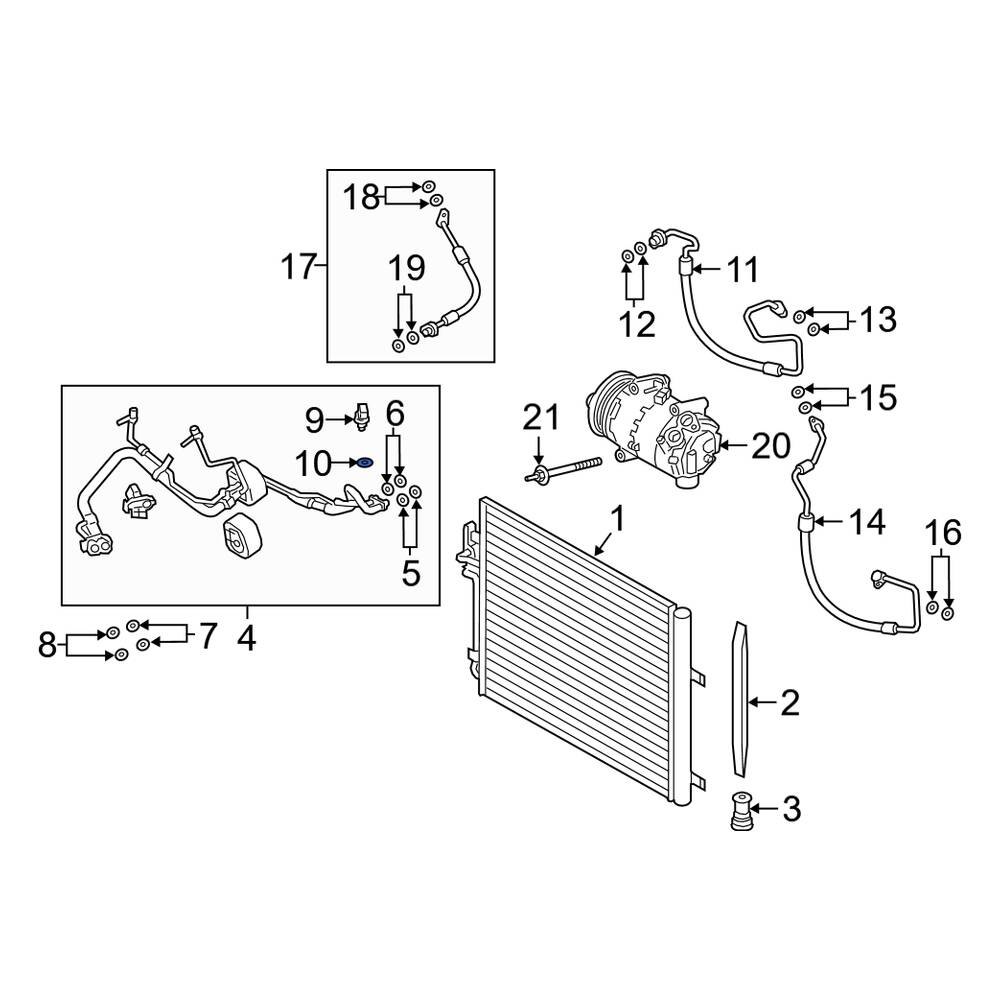 Land Rover OE LR002718 HVAC Pressure Switch ORing