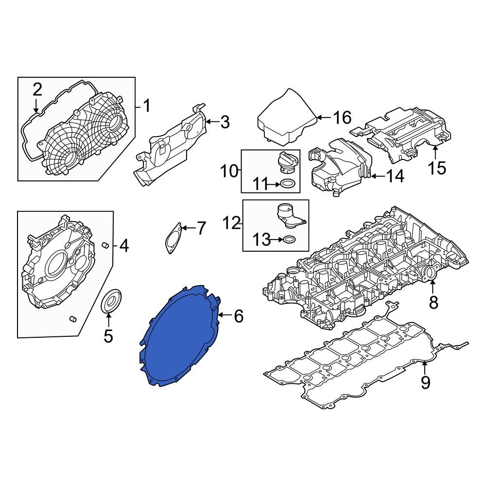 Land Rover OE LR121753 Upper Engine Timing Cover Gasket