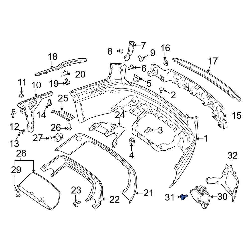 Land Rover OE LR038663 - Bumper Cover Screw