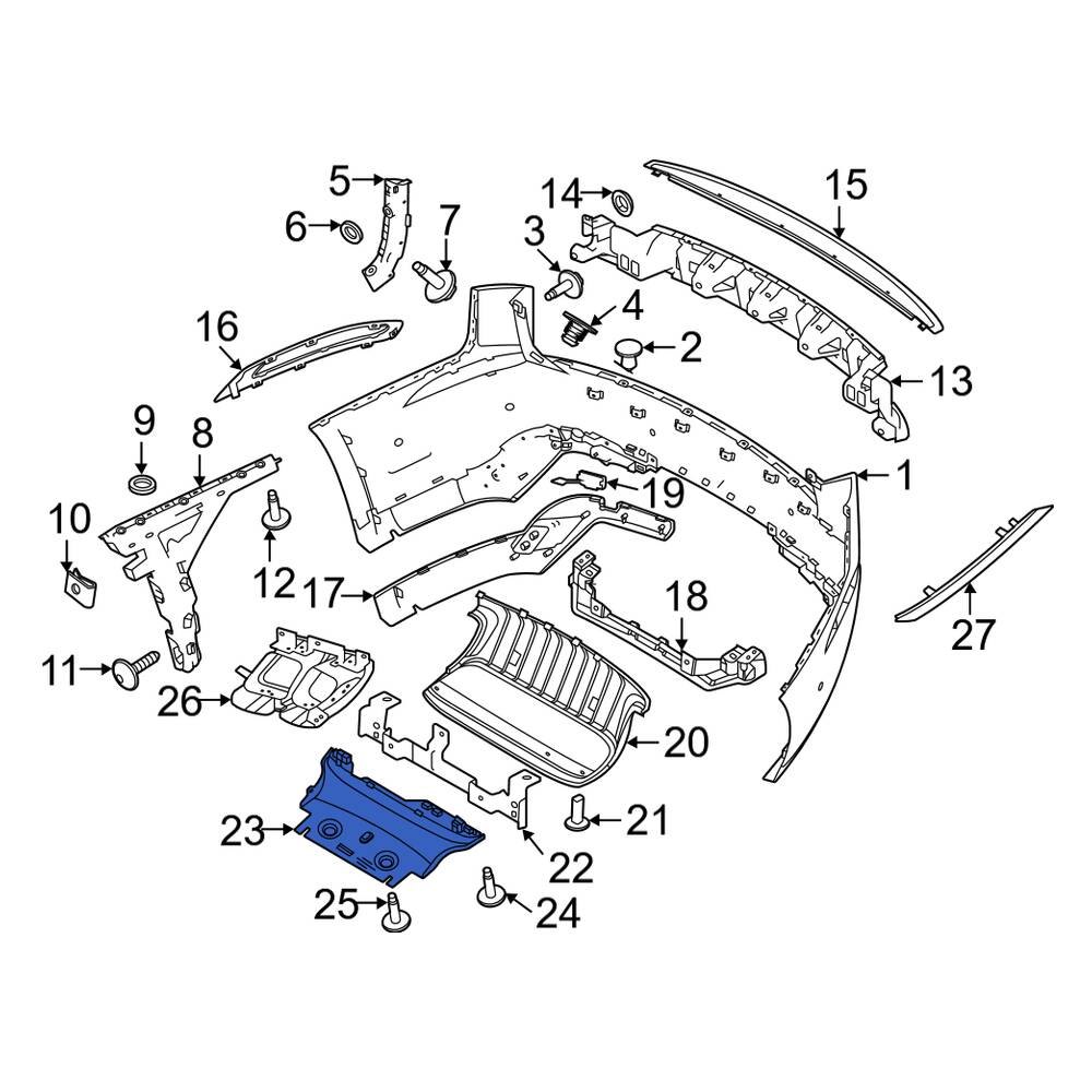 Land Rover OE LR093588 - Rear Bumper Cover Heat Shield