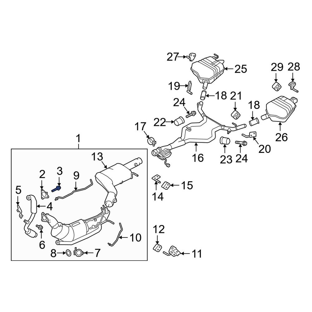 Land Rover OE WYP000025 Catalytic Converter Bolt