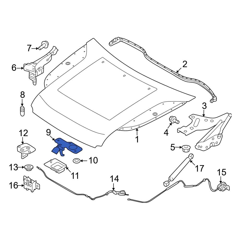 Land Rover OE LR138829 - Front Hood Latch Striker Plate