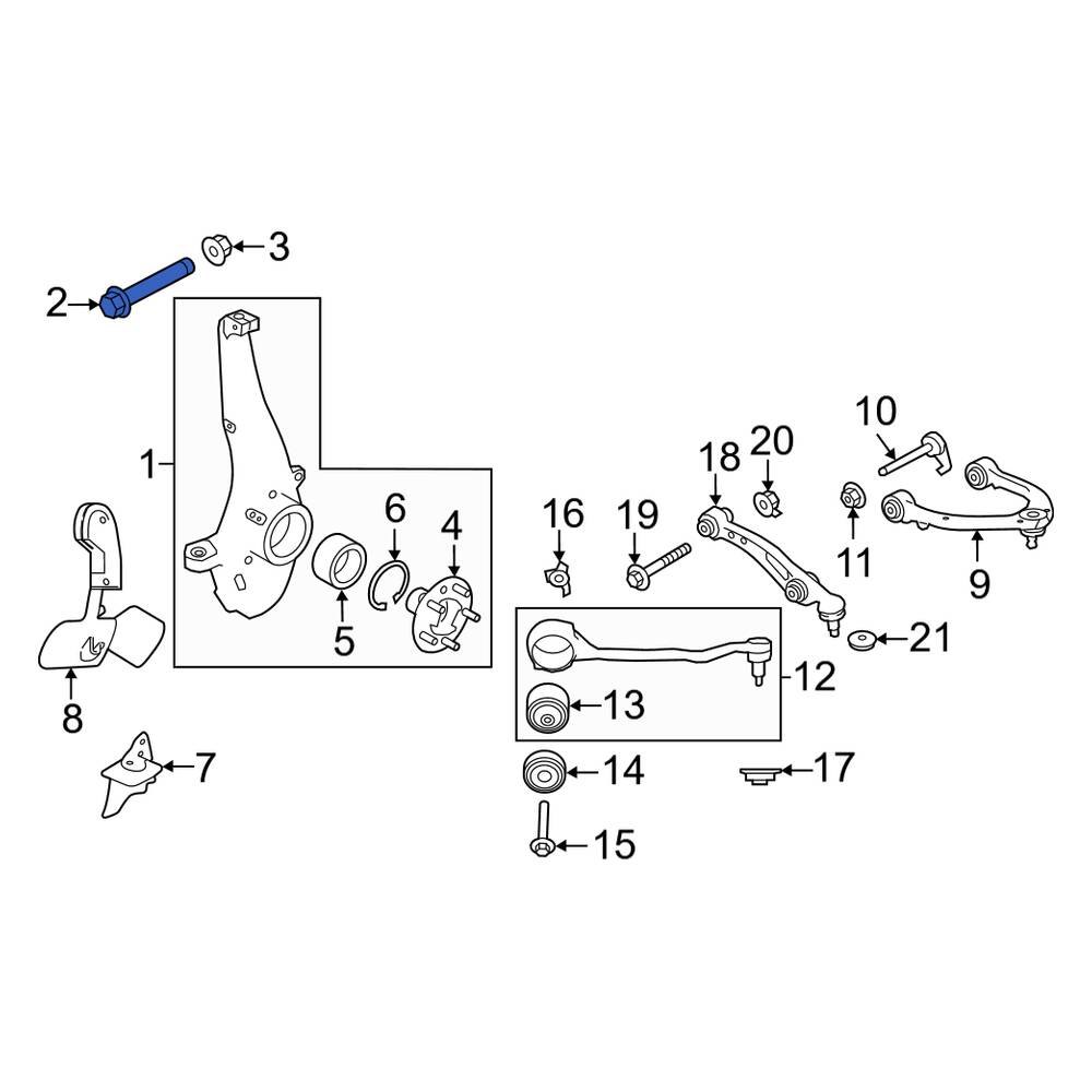 Land Rover OE KYG000230 Front Steering Knuckle Bolt