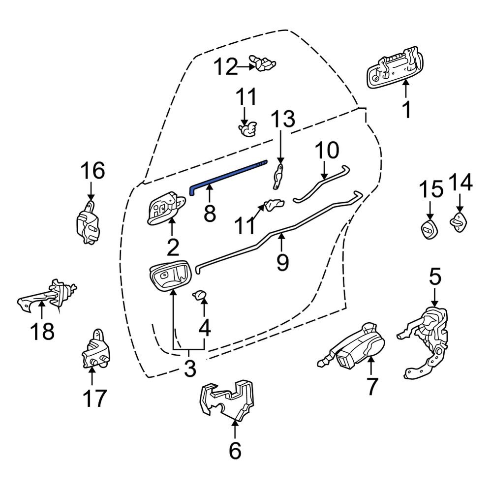 Lexus OE 6973733020 Front Door Lock Operating Rod