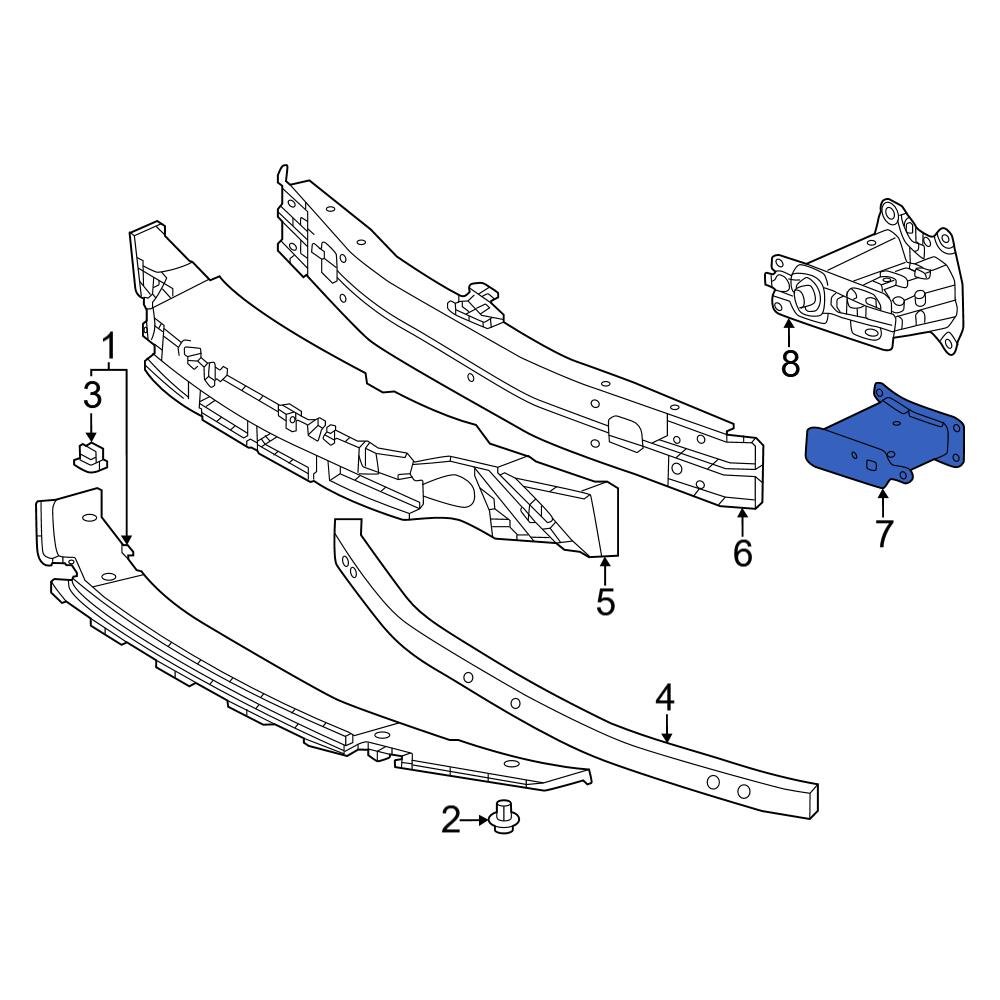 Lexus OE 521020R100 Right Bumper Cover Reinforcement Bracket
