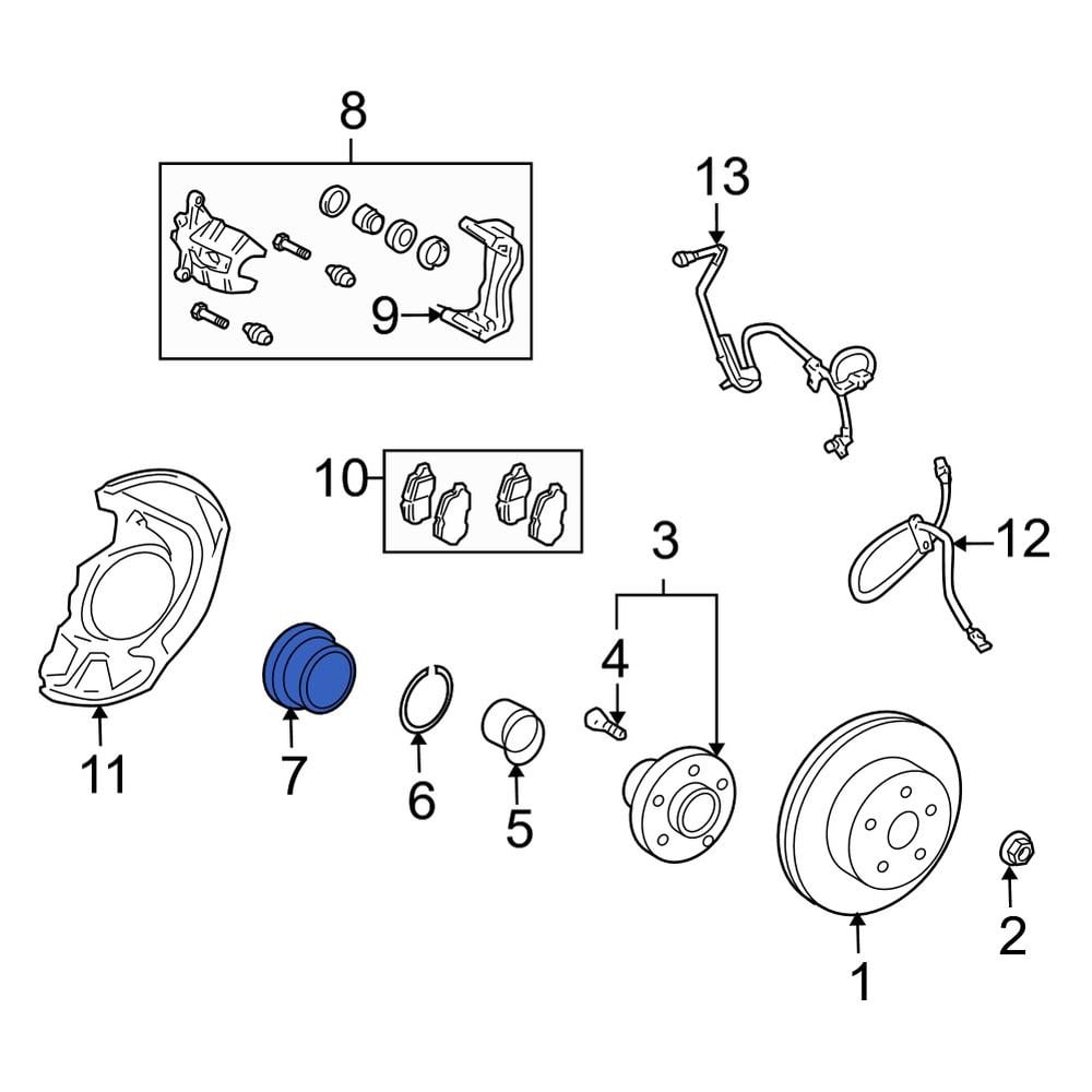 Lexus OE 4324648011 Front Wheel Bearing Dust Cap