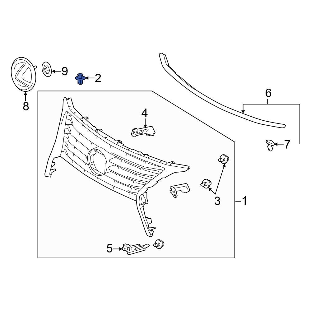 Lexus OE 531910E010 - Grille Bracket