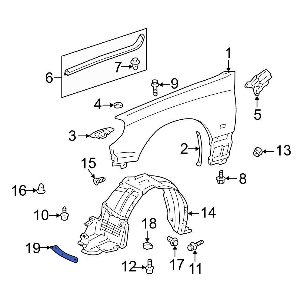 Lexus OE 5385230020 - Front Left Wheel Arch Molding